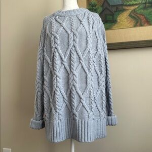 H&M Cable Knit Sweater Tunic - Light blue.  30” Length. Good condition. Size M